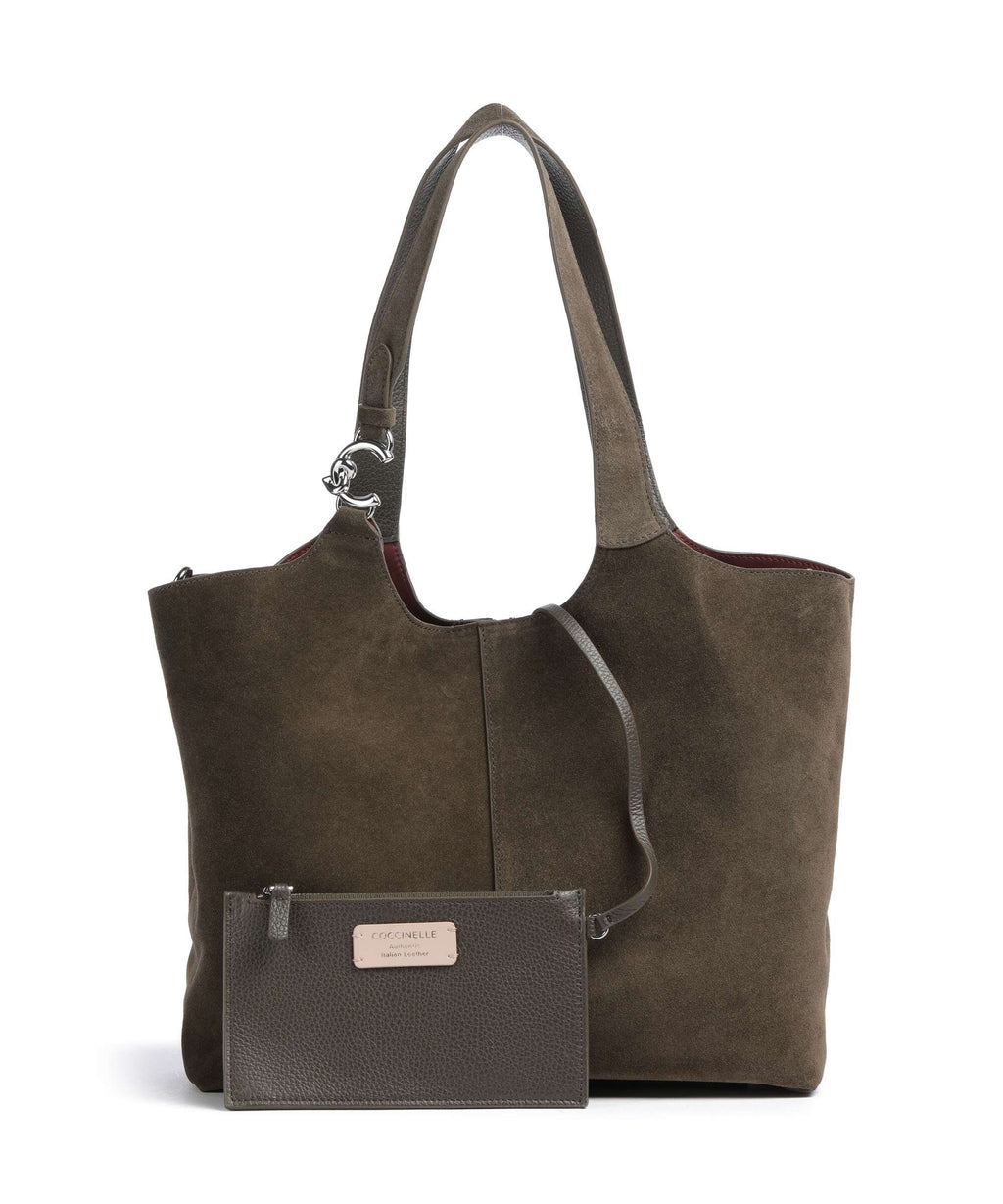 Coccinelle C-Easy Suede Hobo bag fango