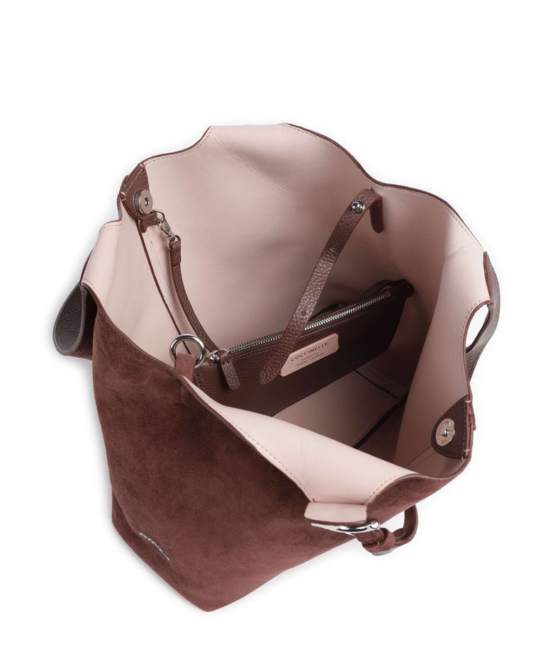 Coccinelle C-Easy Suede Hobo bag berry