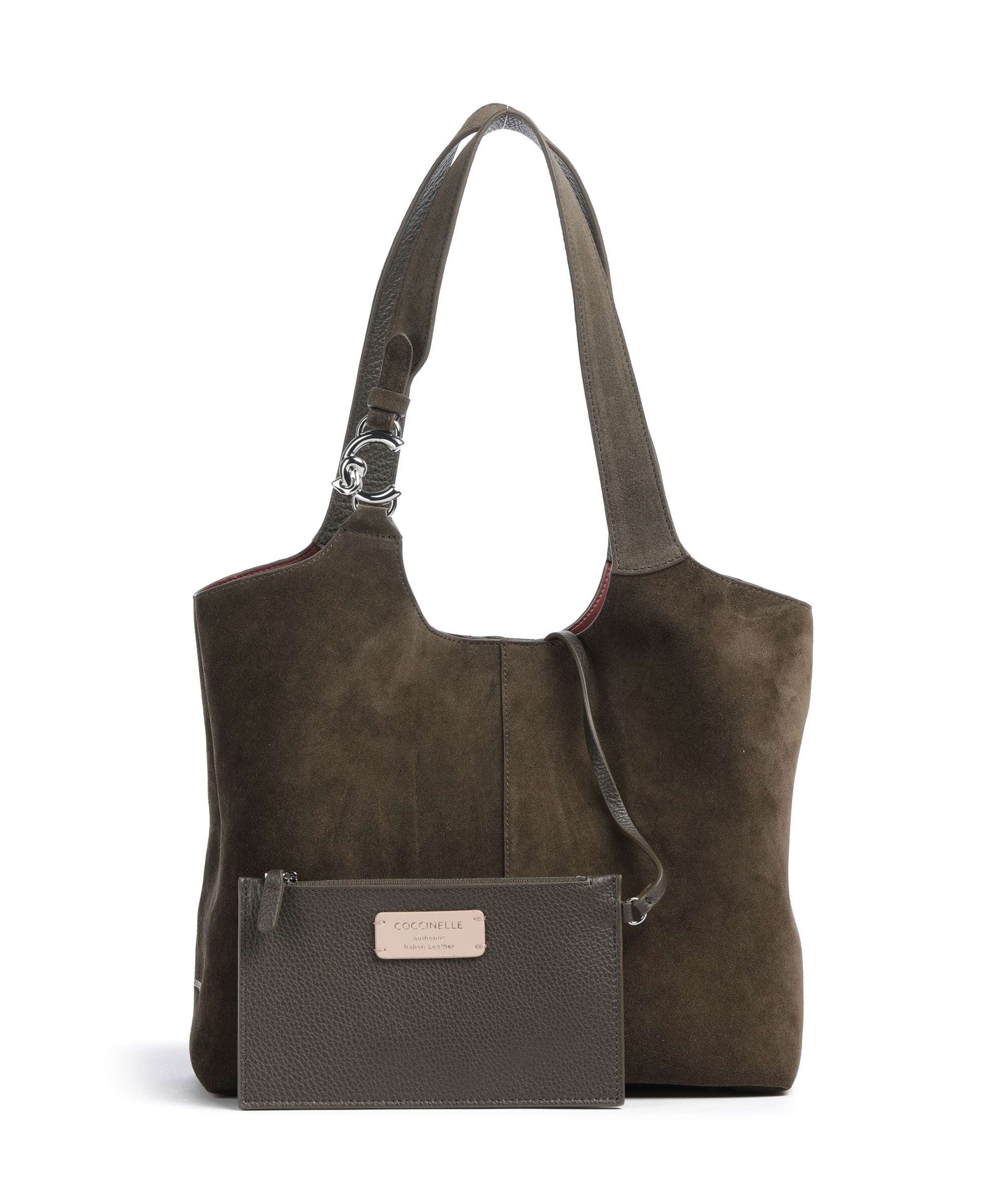 Coccinelle C-Easy Suede Hobo bag fango