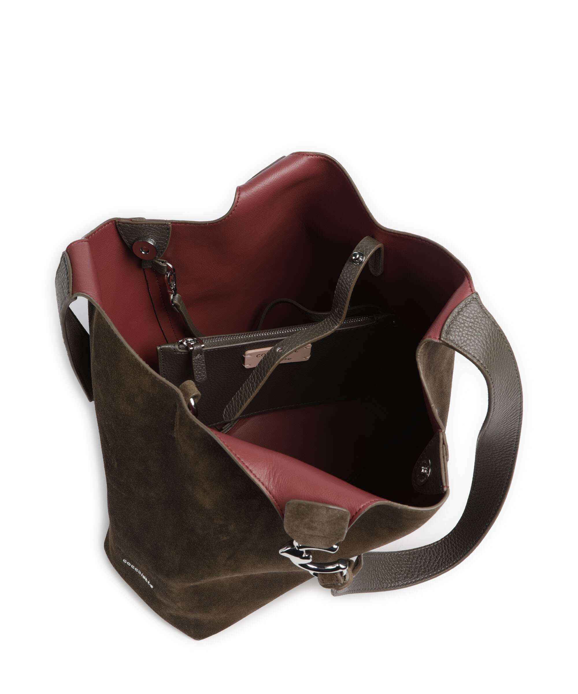 Coccinelle C-Easy Suede Hobo bag fango