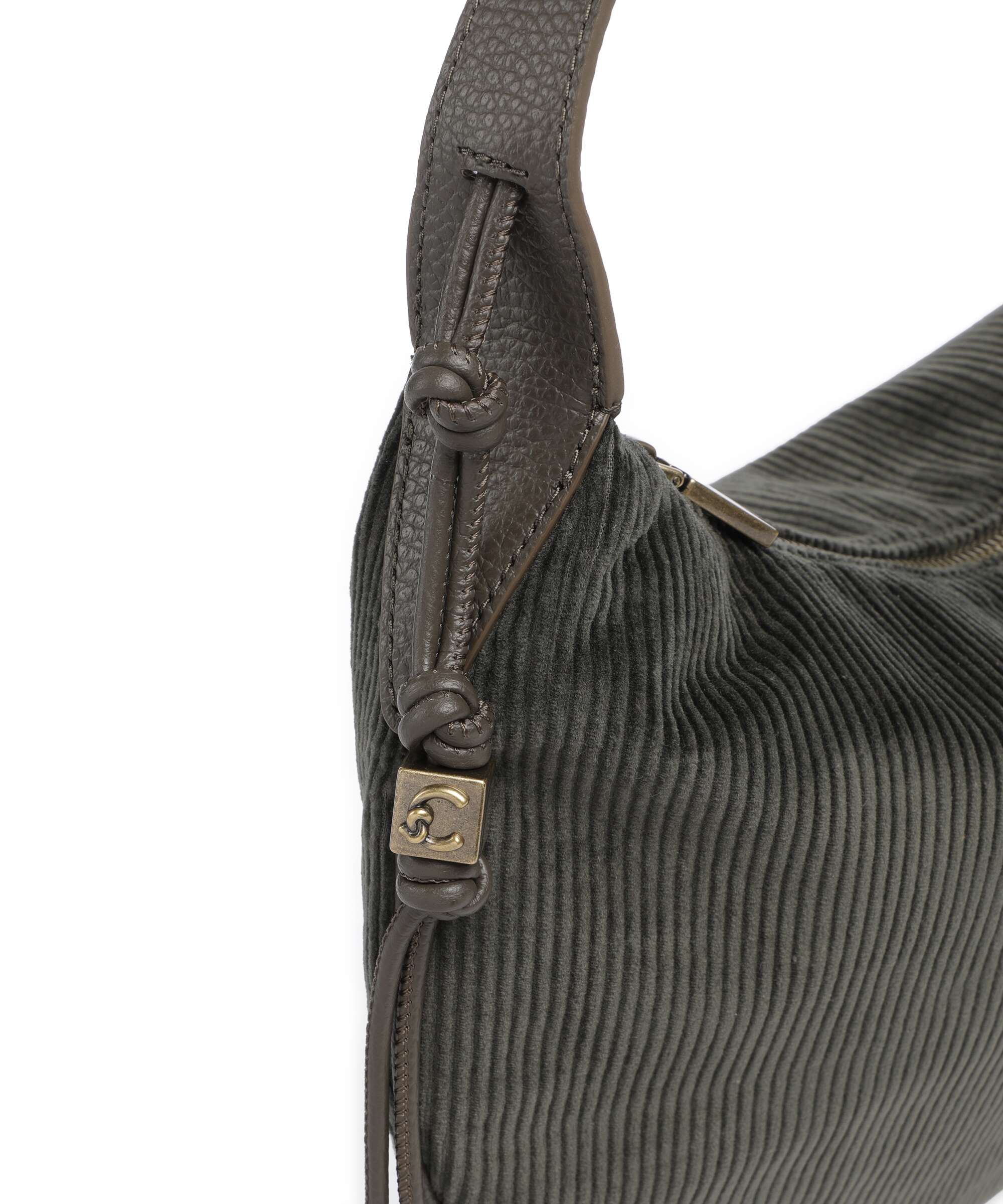 Coccinelle Thess Corduroy Hobo bag fango