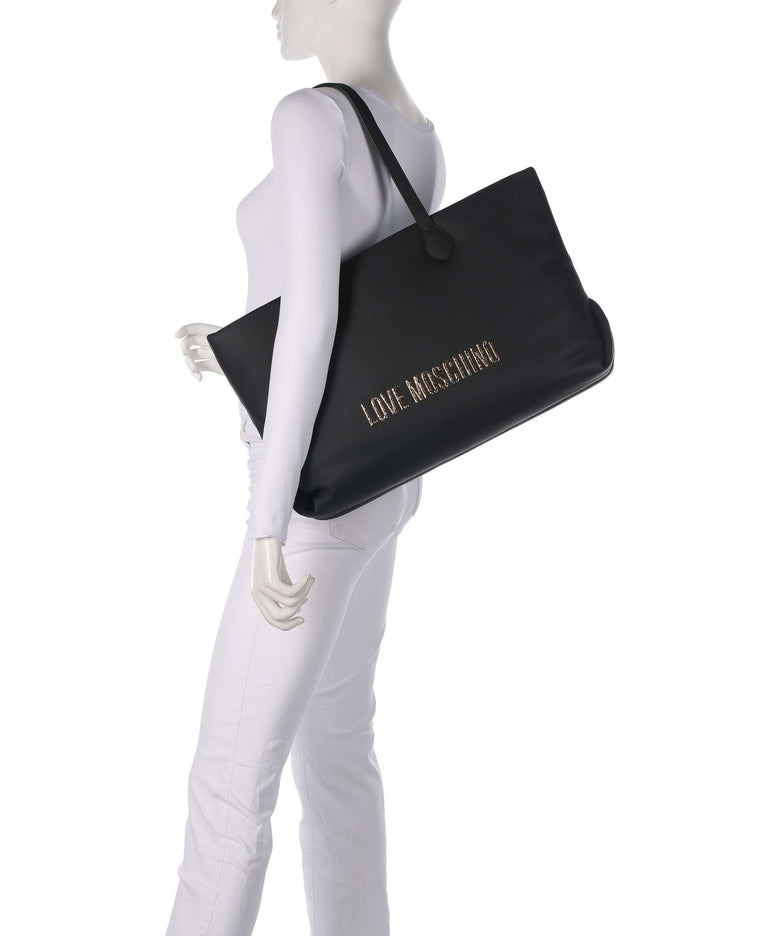 Love Moschino Bold Love Hammered Tote bag black