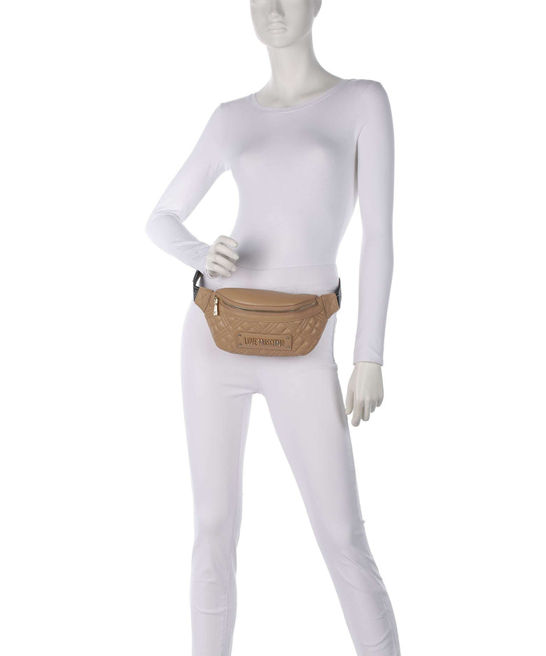 Love Moschino Quilted Belt bag beige