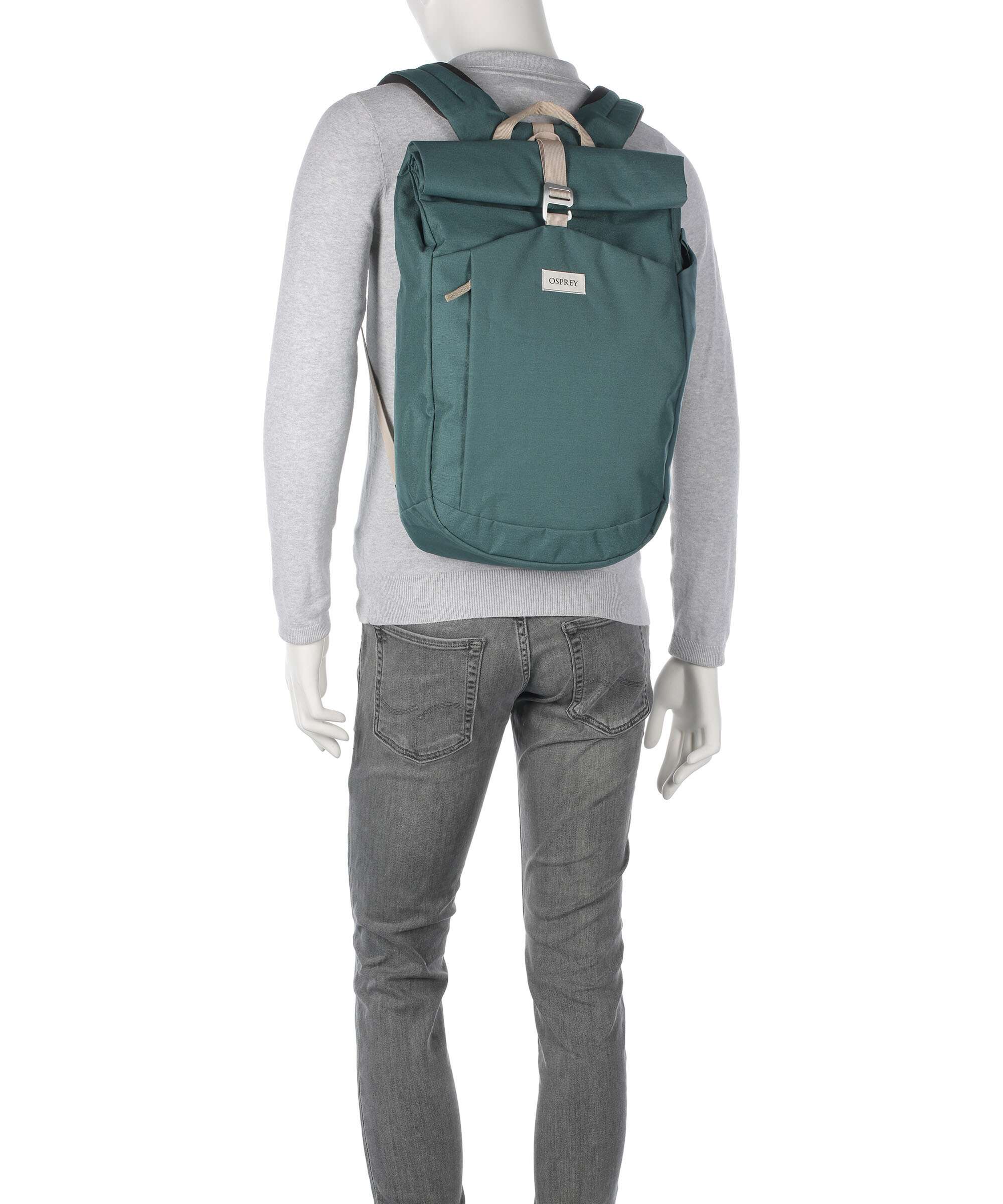 Osprey Arcane Rolltop backpack moon beige/pine leaf