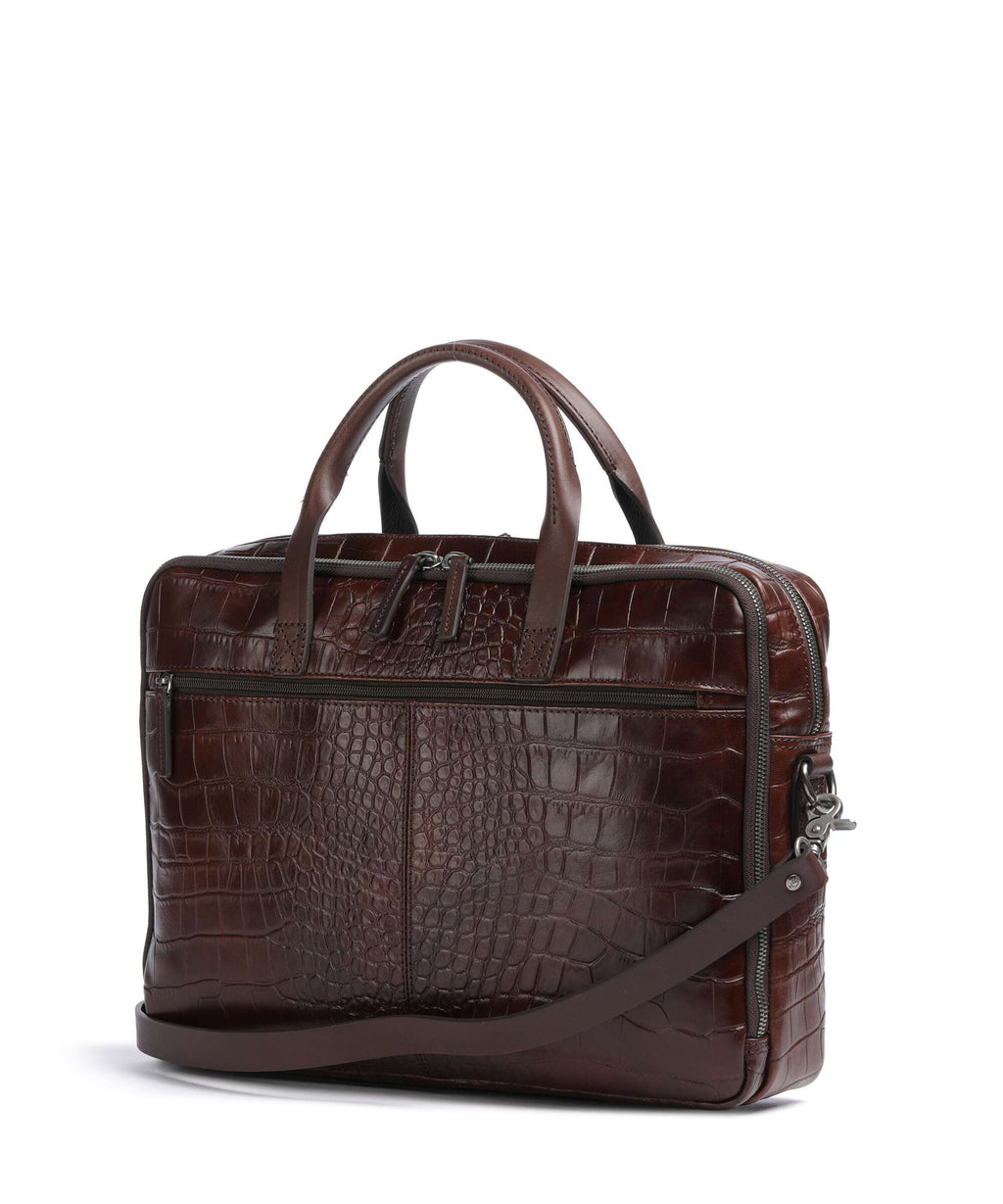 Castelijn & Beerens Croco Jules Briefcase mocca