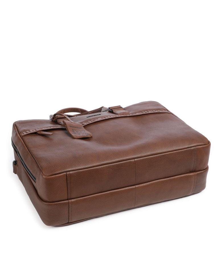 Burkely Minimal Mason Briefcase custom cognac