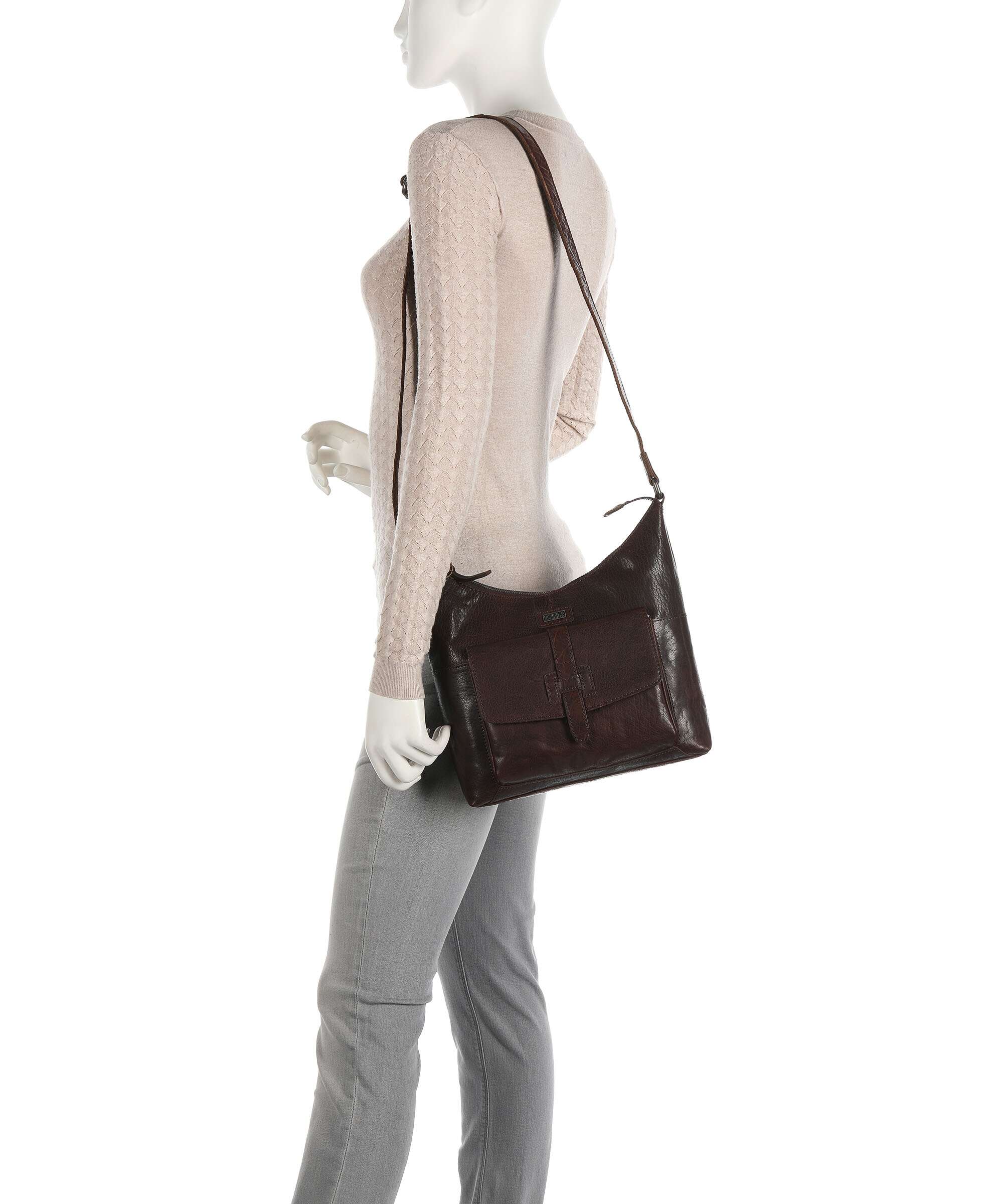 Spikes & Sparrow Bronco Hobo bag dark brown