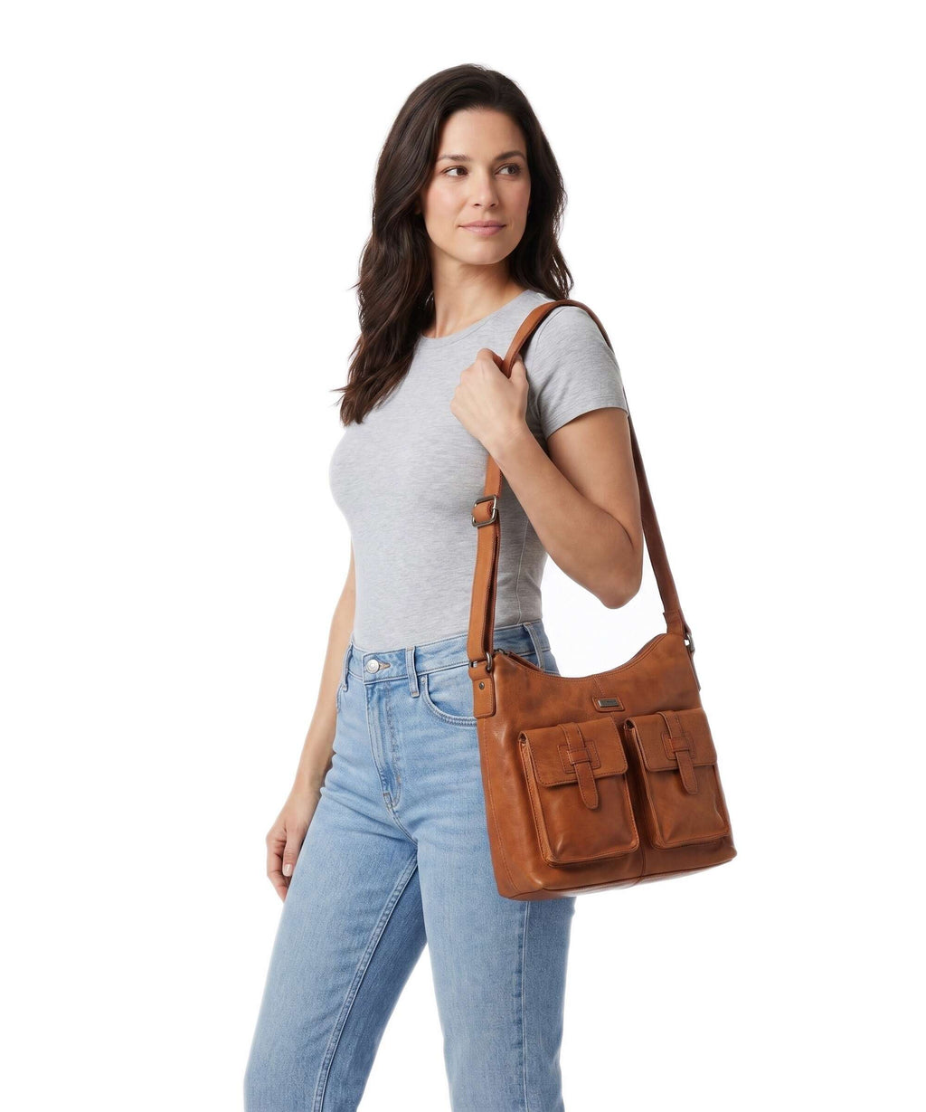 Spikes & Sparrow Bronco Hobo bag brandy