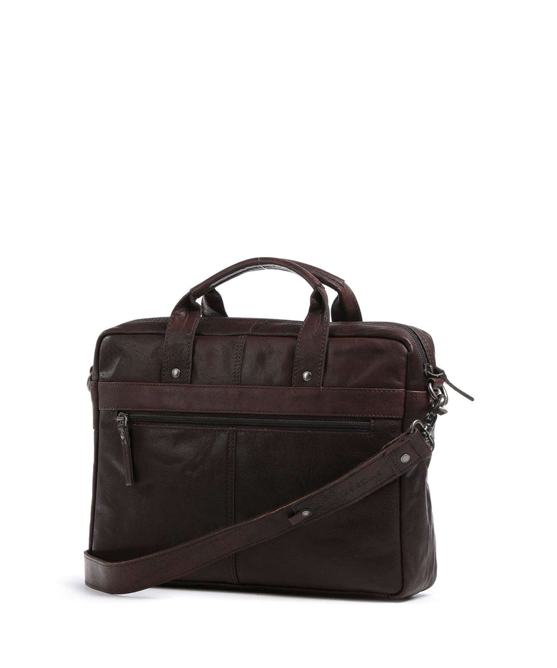 Spikes & Sparrow Bronco Briefcase dark brown