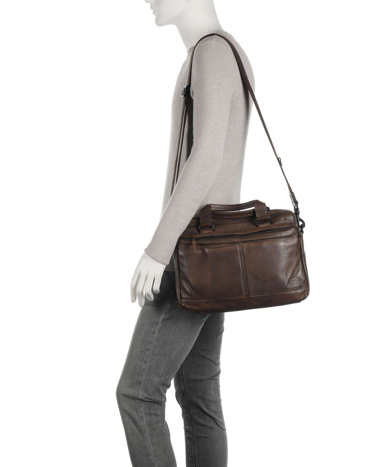 Spikes & Sparrow Apache Steven Briefcase dunkelbraun