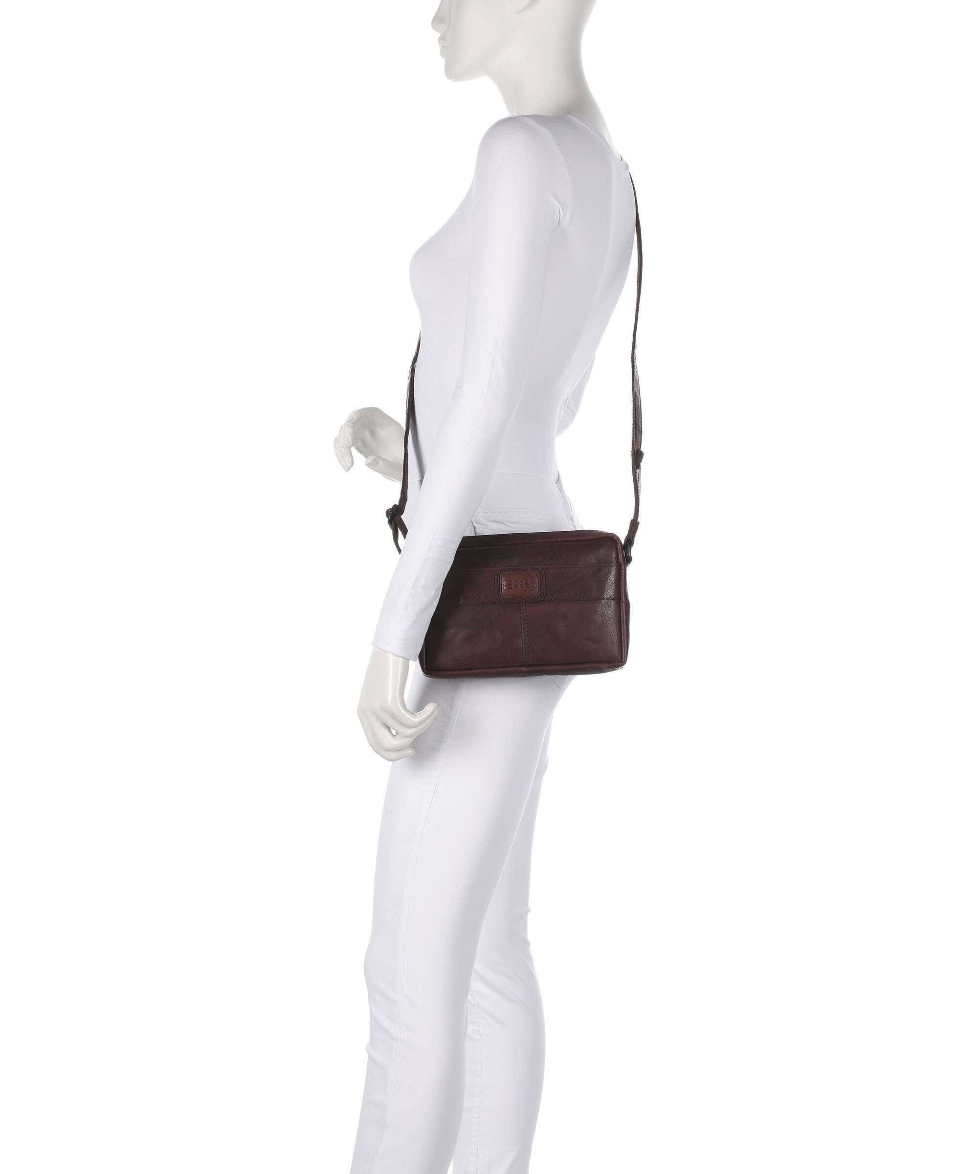 Spikes & Sparrow Bronco Eva Crossbody bag dunkelbraun