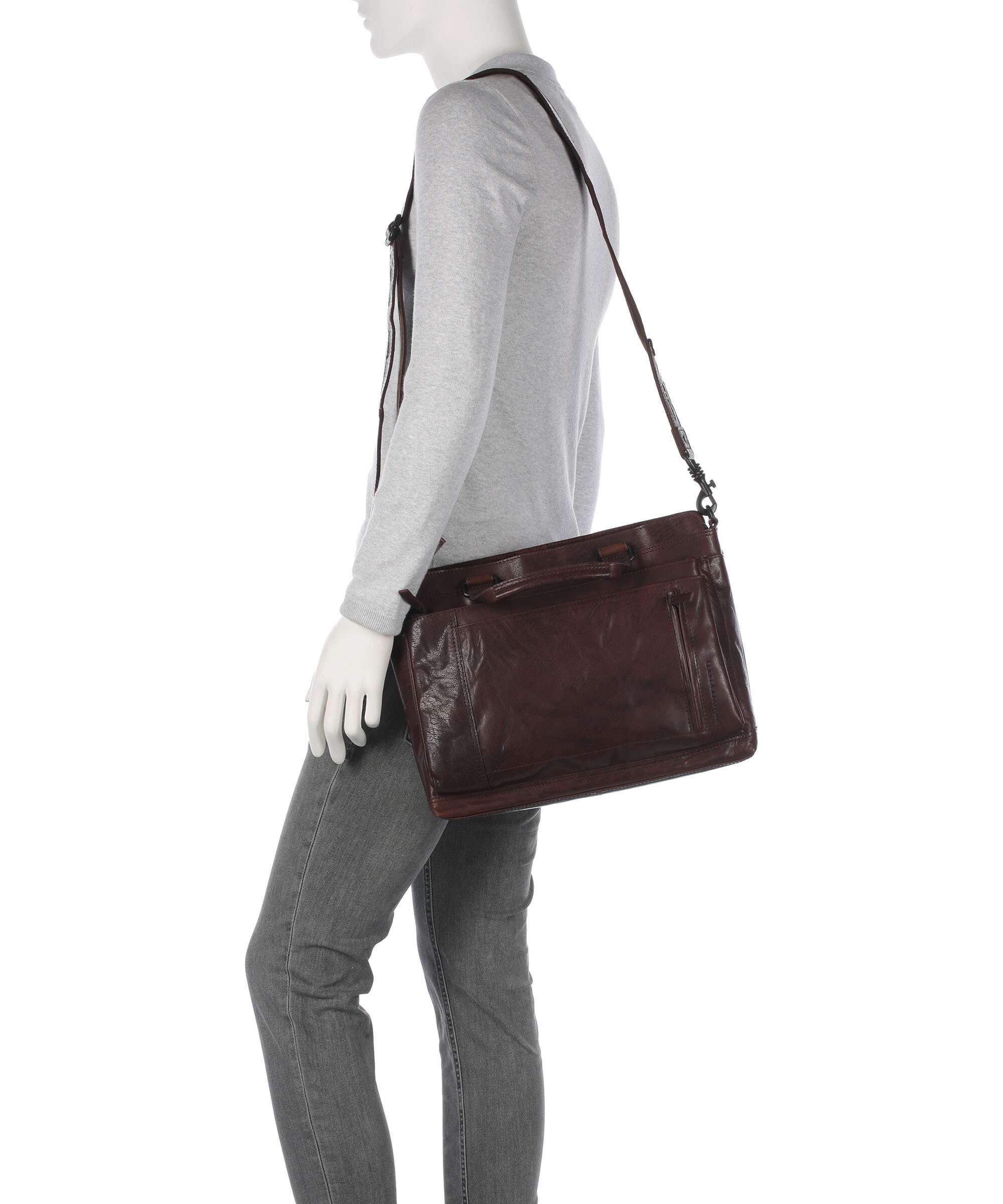 Spikes & Sparrow Bronco Bennie Briefcase dunkelbraun