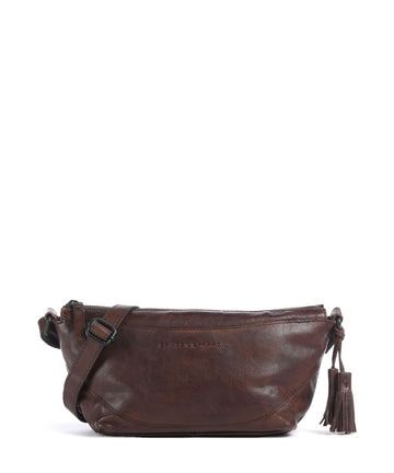 Spikes & Sparrow Apache Piperel Crossbody tas dark brown