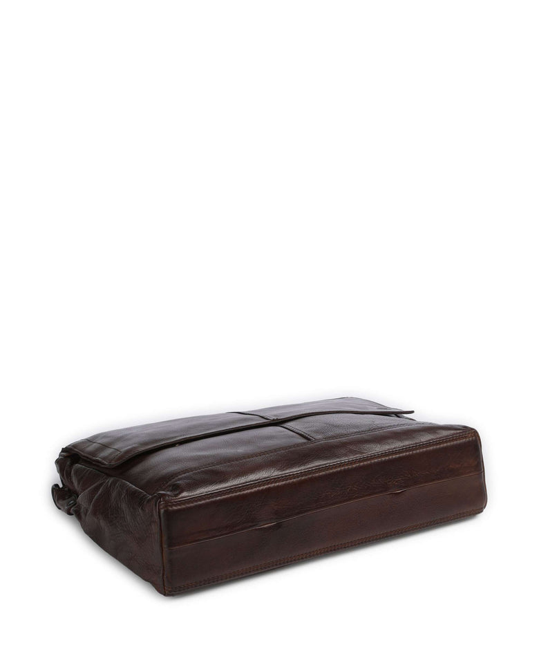 Spikes & Sparrow Apache Benzo Briefcase dark brown