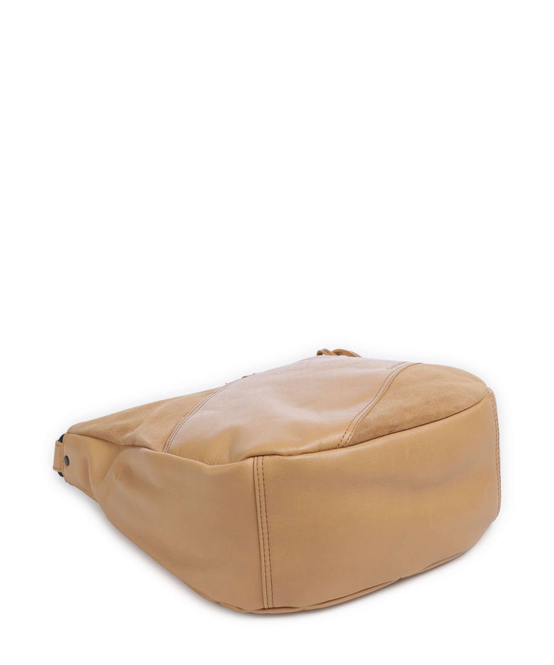 Spikes & Sparrow Suede Mix Natalia Hobo bag camel