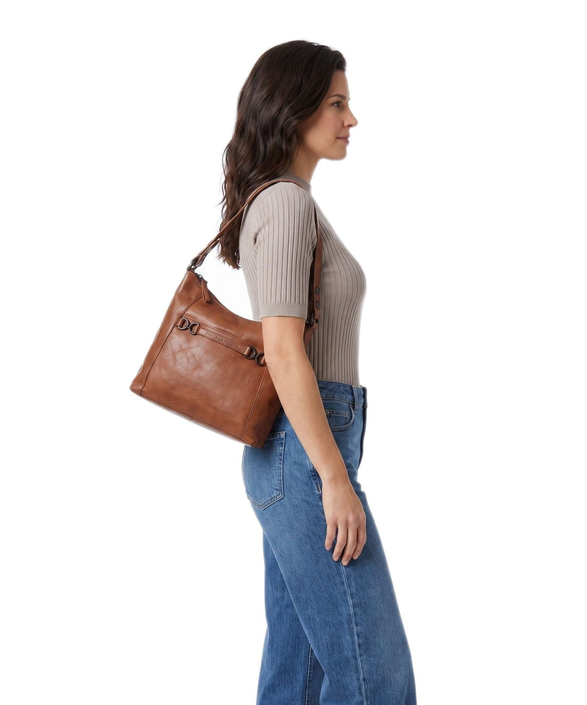Spikes & Sparrow Bronco Delphie Hobo bag brandy