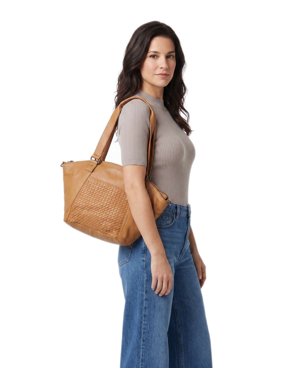 Spikes & Sparrow Woven Patty Tote bag tan