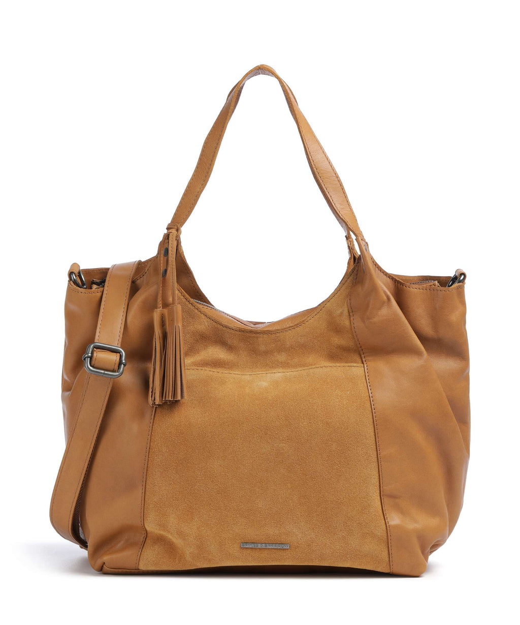 Spikes & Sparrow Suede Mix Ryana Tote bag tan