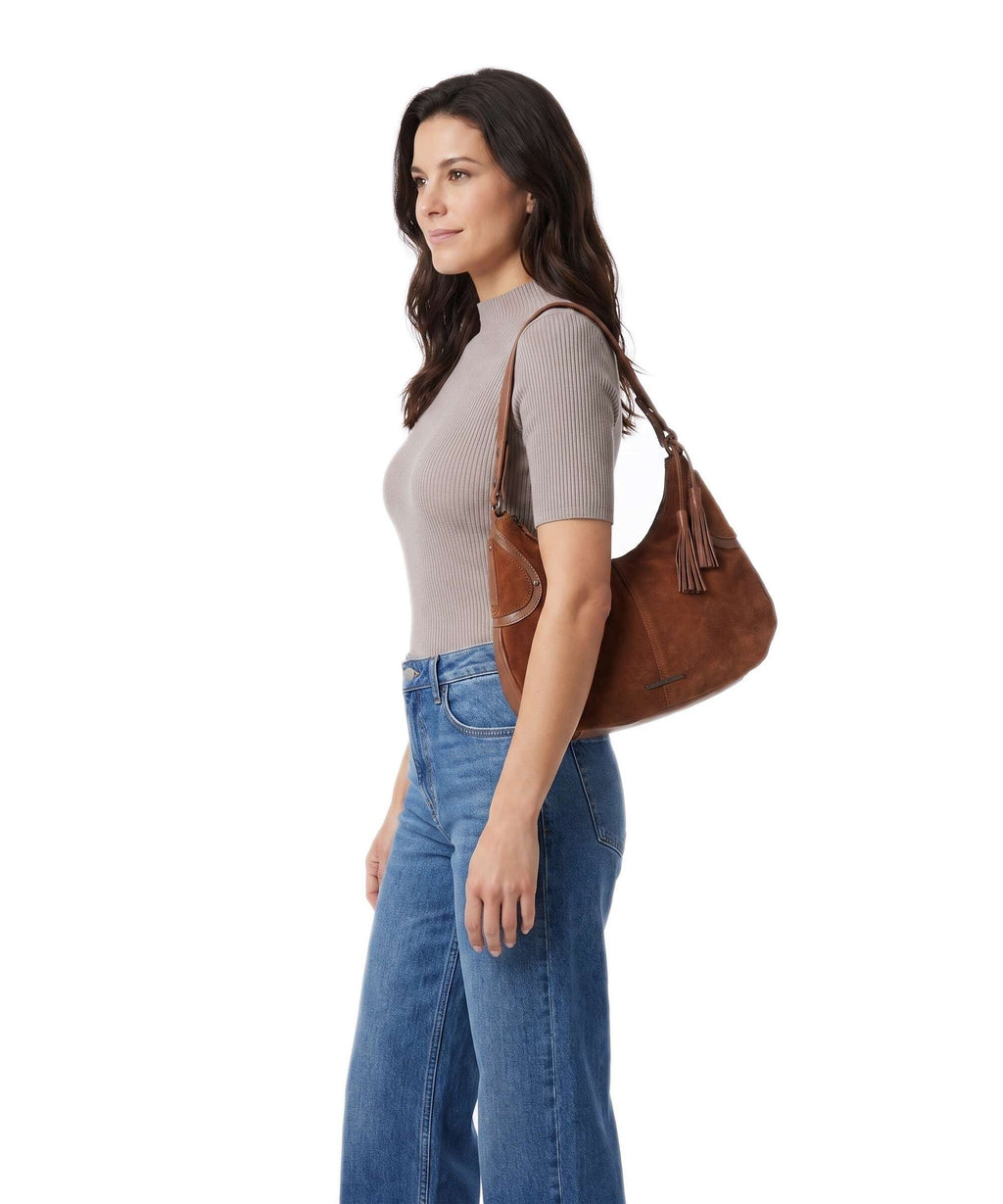 Spikes & Sparrow Suede Mix Anne-Lou Shoulder bag mocca