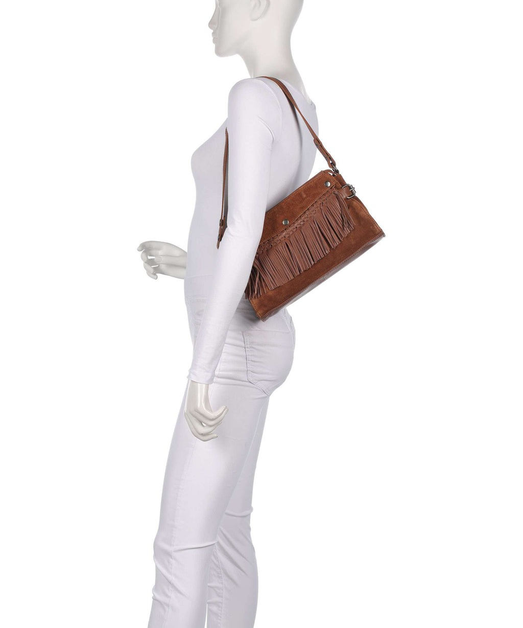 Spikes & Sparrow Suede Mix Madelon Shoulder bag mocca