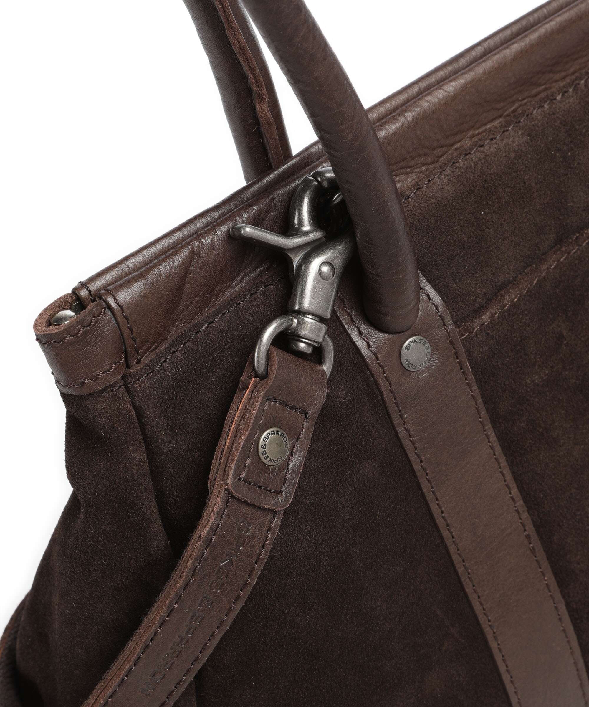 Spikes & Sparrow Suede Mix Milania Shoulder bag dark brown