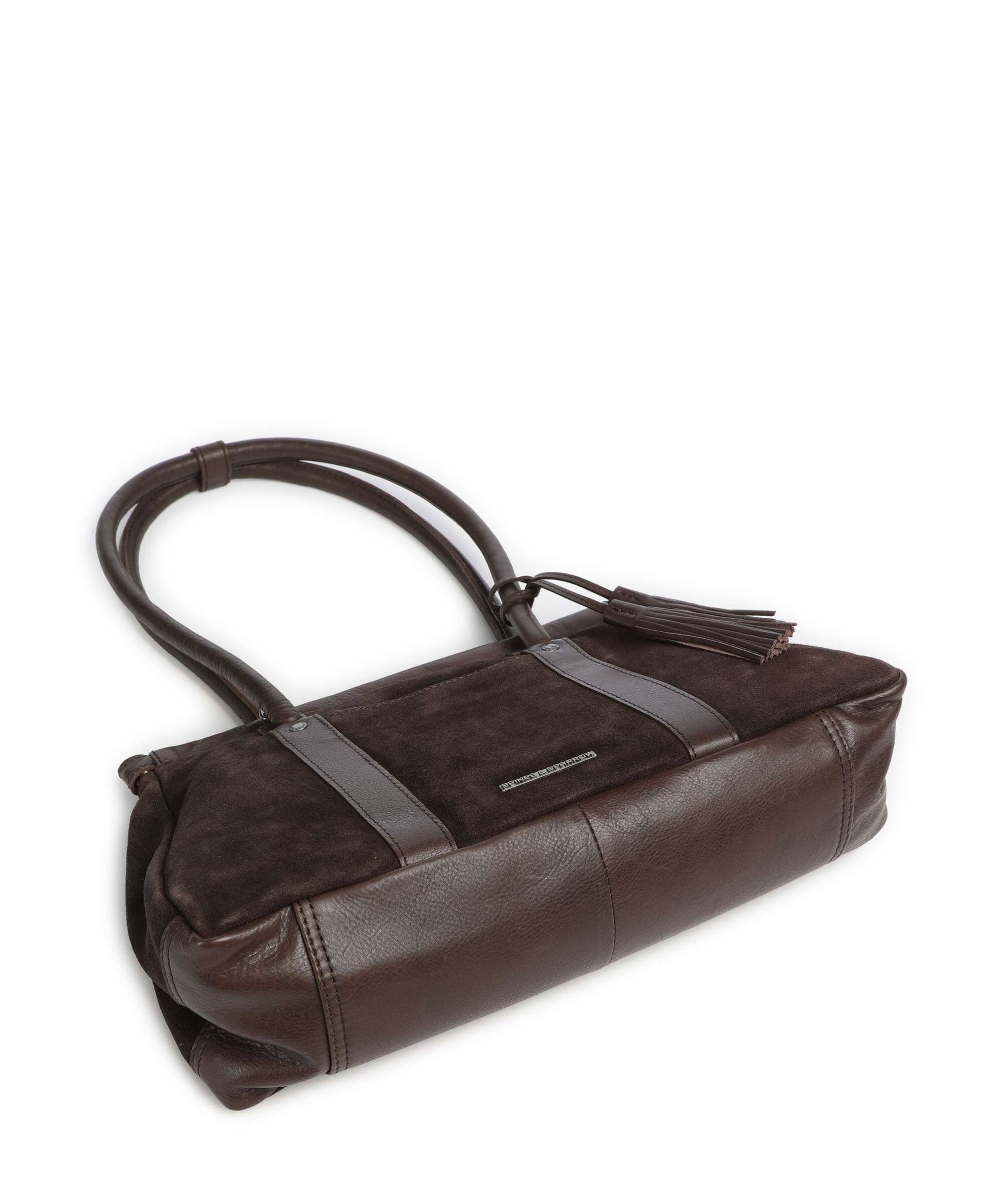 Spikes & Sparrow Suede Mix Milania Shoulder bag dark brown