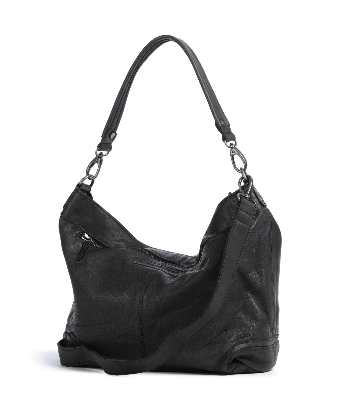 The Chesterfield Brand Washed Waxed Cow Bolivia Hobo bag black