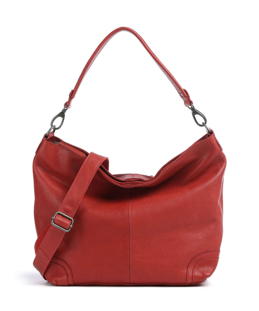 The Chesterfield Brand Washed Waxed Cow Bolivia Hobo bag red
