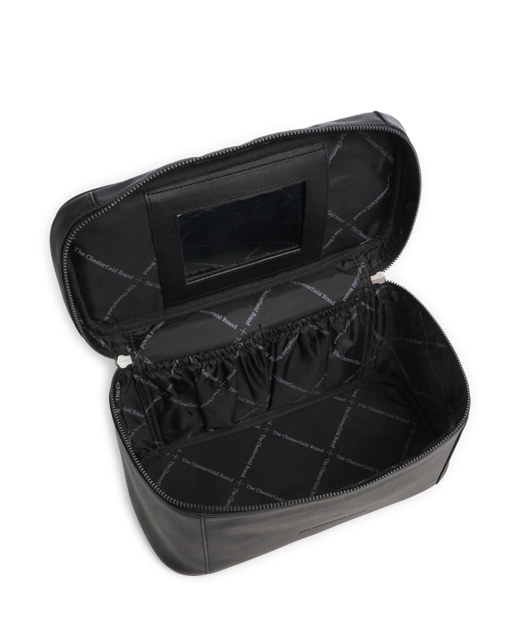 The Chesterfield Brand Wax Pull Up Cow Limone Toiletry bag black