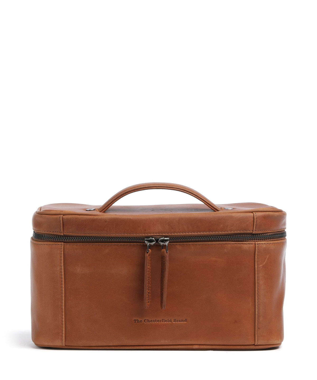 The Chesterfield Brand Wax Pull Up Cow Limone Toiletry bag cognac
