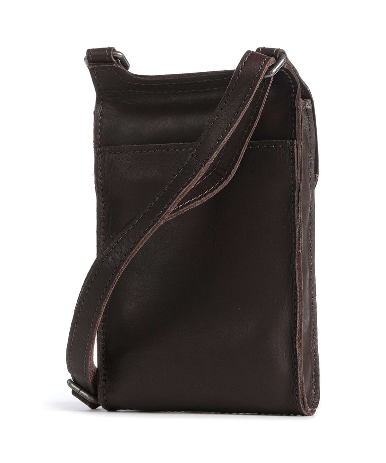 The Chesterfield Brand Cow Wax Pull Up Nebra Phone bag brown