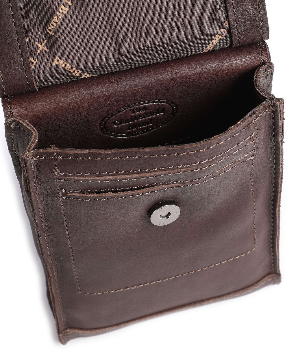 The Chesterfield Brand Cow Wax Pull Up Nebra Phone bag brown