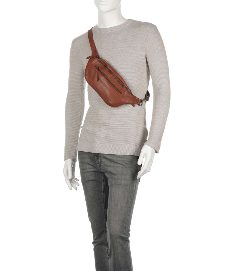 The Chesterfield Brand Washed Waxed Cow Severo Belt bag cognac