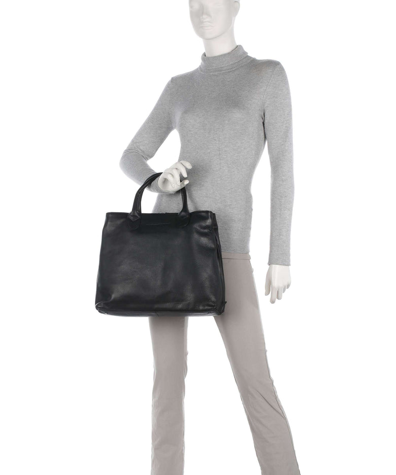 The Chesterfield Brand Cow Wax Pull Up Passau Handbag black