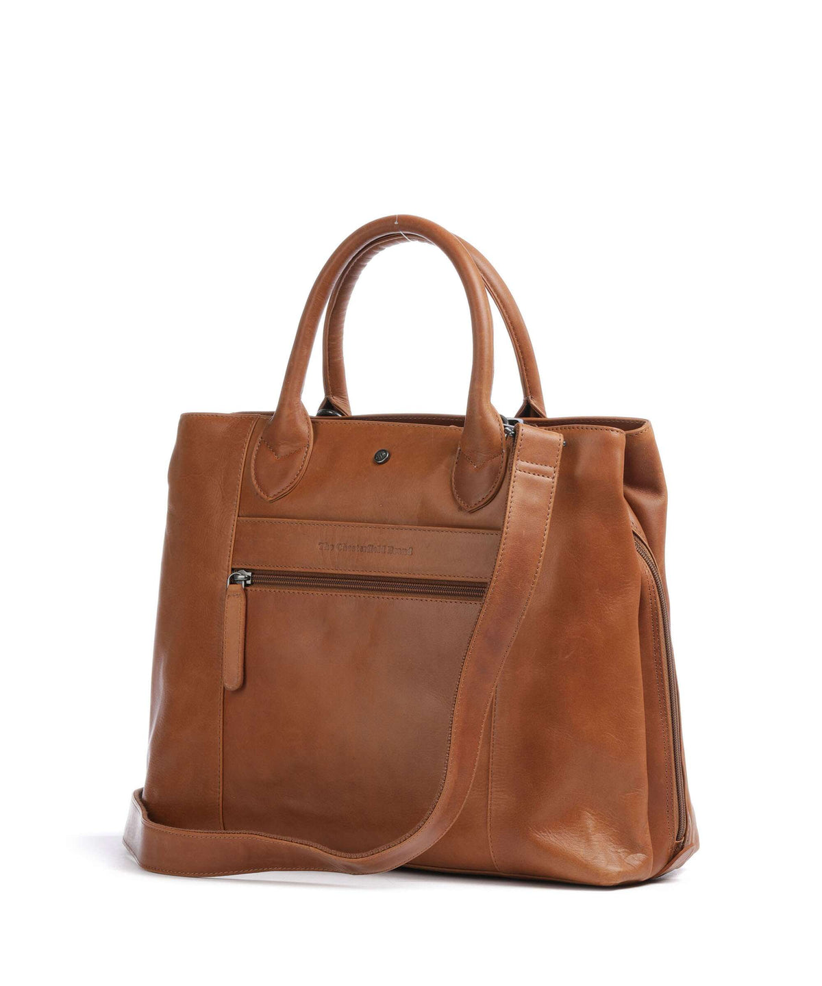 The Chesterfield Brand Cow Wax Pull Up Passau Handbag cognac