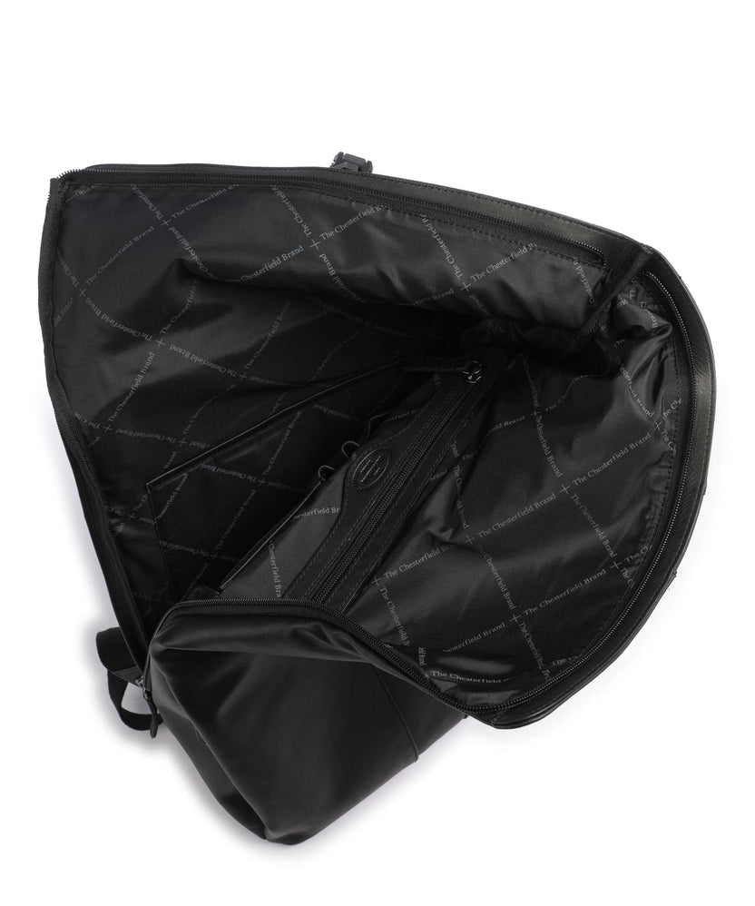 The Chesterfield Brand Cow Wax Pull Up Savona Backpack black