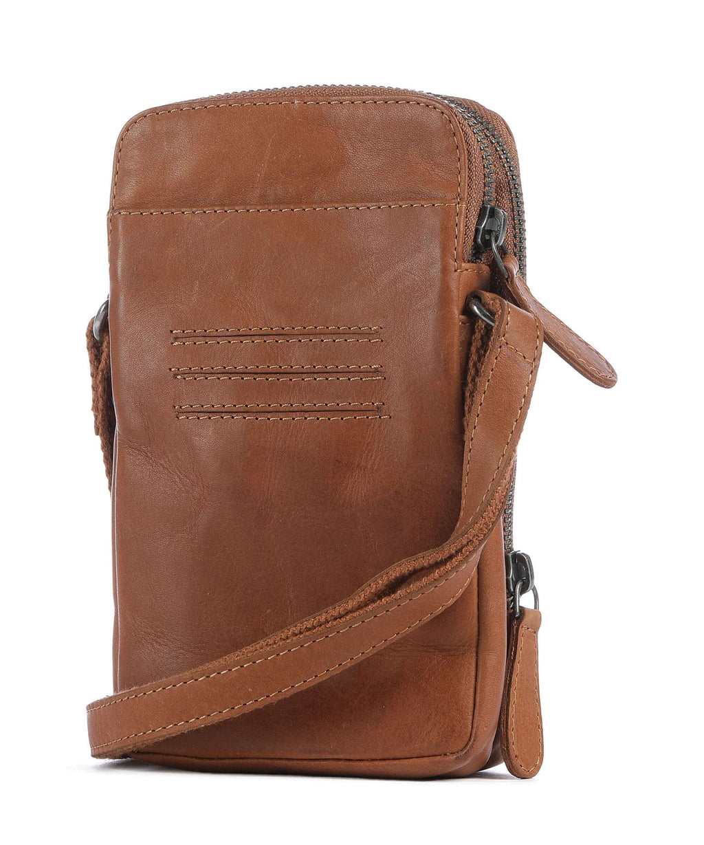 The Chesterfield Brand Wax Pull Up Cow Alesund Phone bag cognac