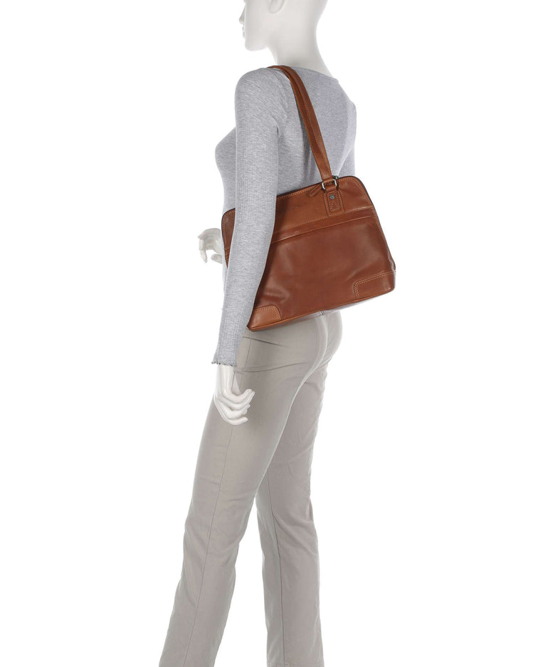 The Chesterfield Brand Cow Wax Pull Up Belgrado Shoulder bag cognac