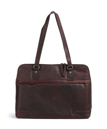 The Chesterfield Brand Cow Wax Pull Up Branson Sac porté épaule brown
