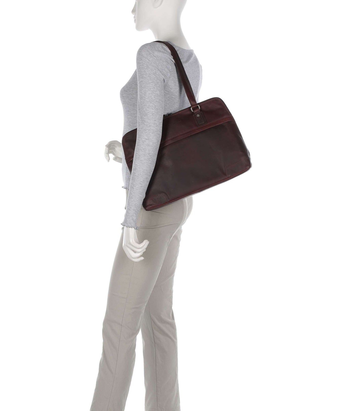 The Chesterfield Brand Cow Wax Pull Up Branson Shoulder bag brown