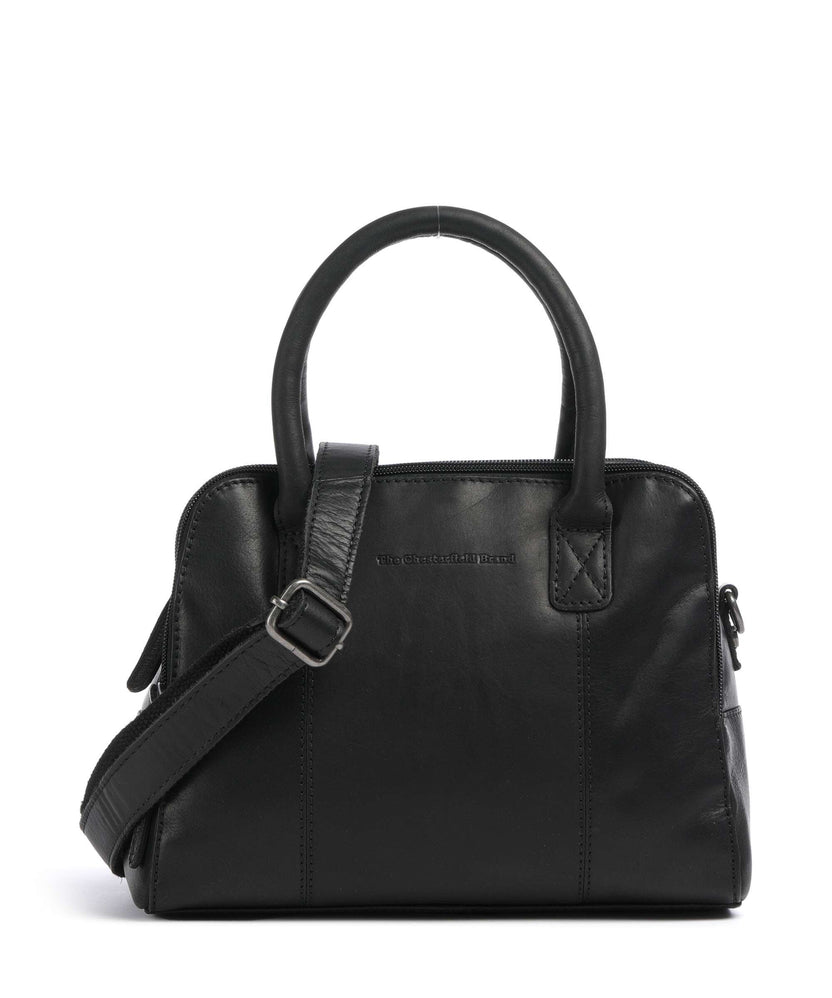 The Chesterfield Brand Cow Wax Pull Up Ezra Handbag black