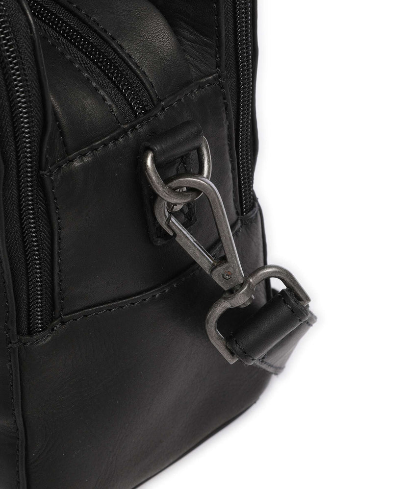 The Chesterfield Brand Cow Wax Pull Up Ezra Handbag black