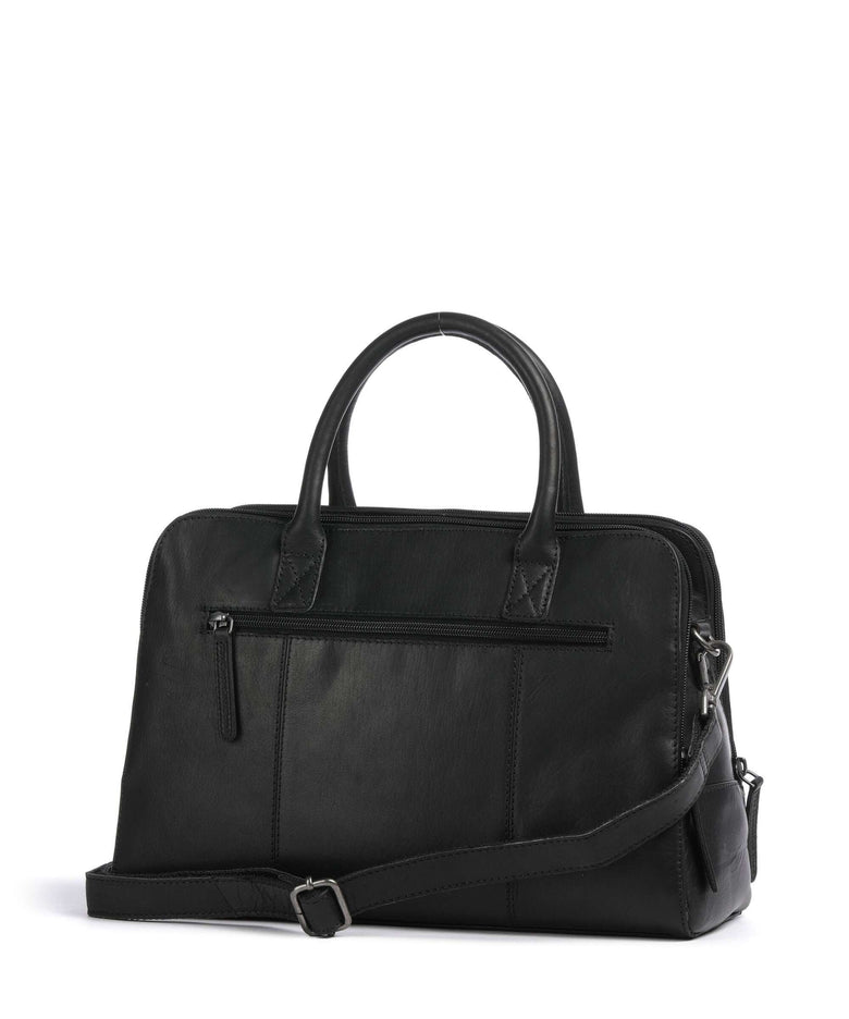 The Chesterfield Brand Cow Wax Pull Up Layton Handbag black