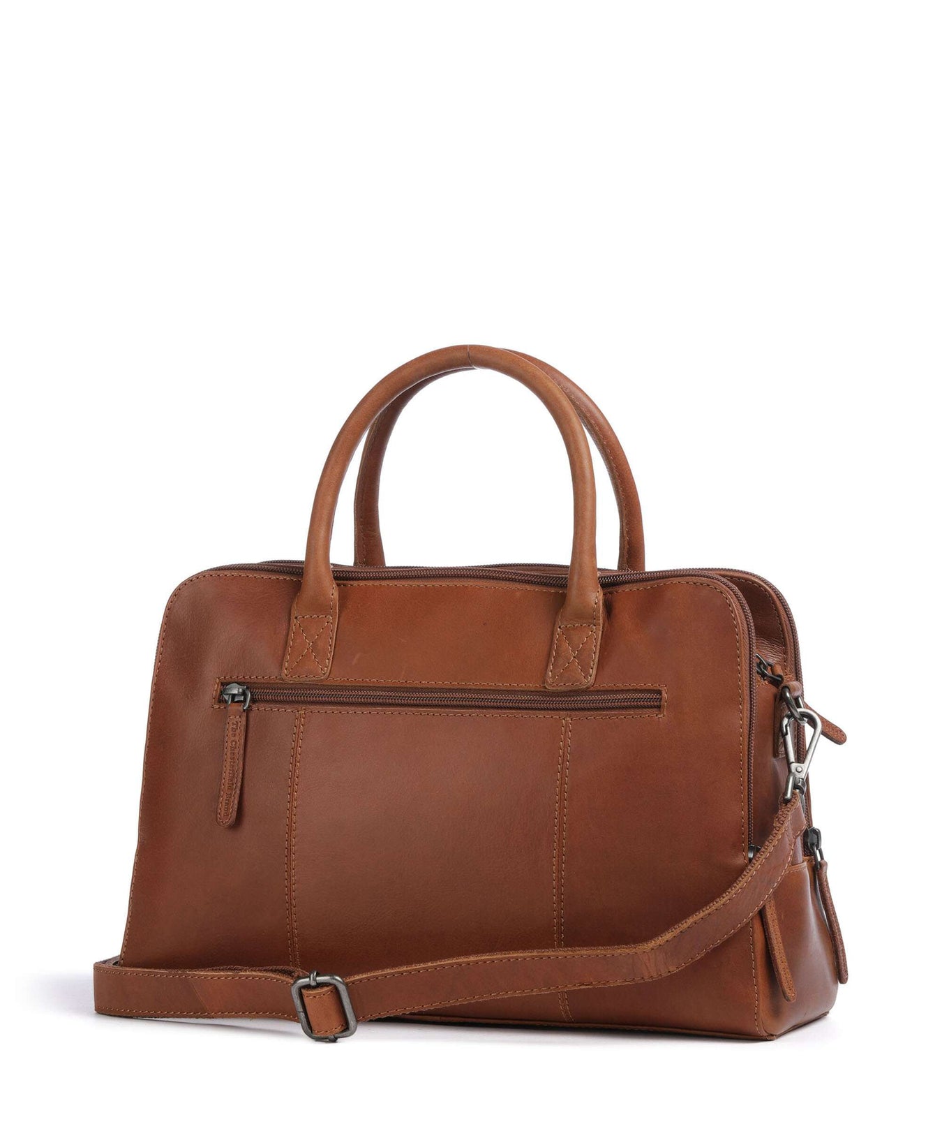 The Chesterfield Brand Cow Wax Pull Up Layton Handbag cognac