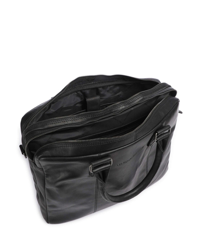 The Chesterfield Brand Cow Wax Pull Up Fabian Briefcase black