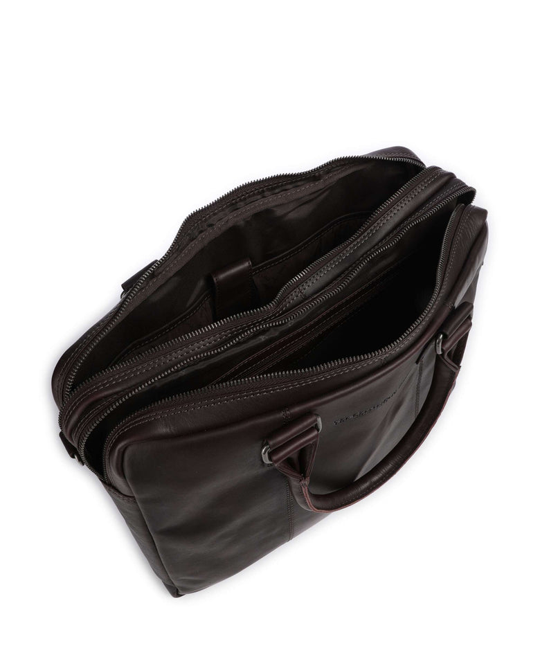 The Chesterfield Brand Cow Wax Pull Up Fabian Briefcase brown