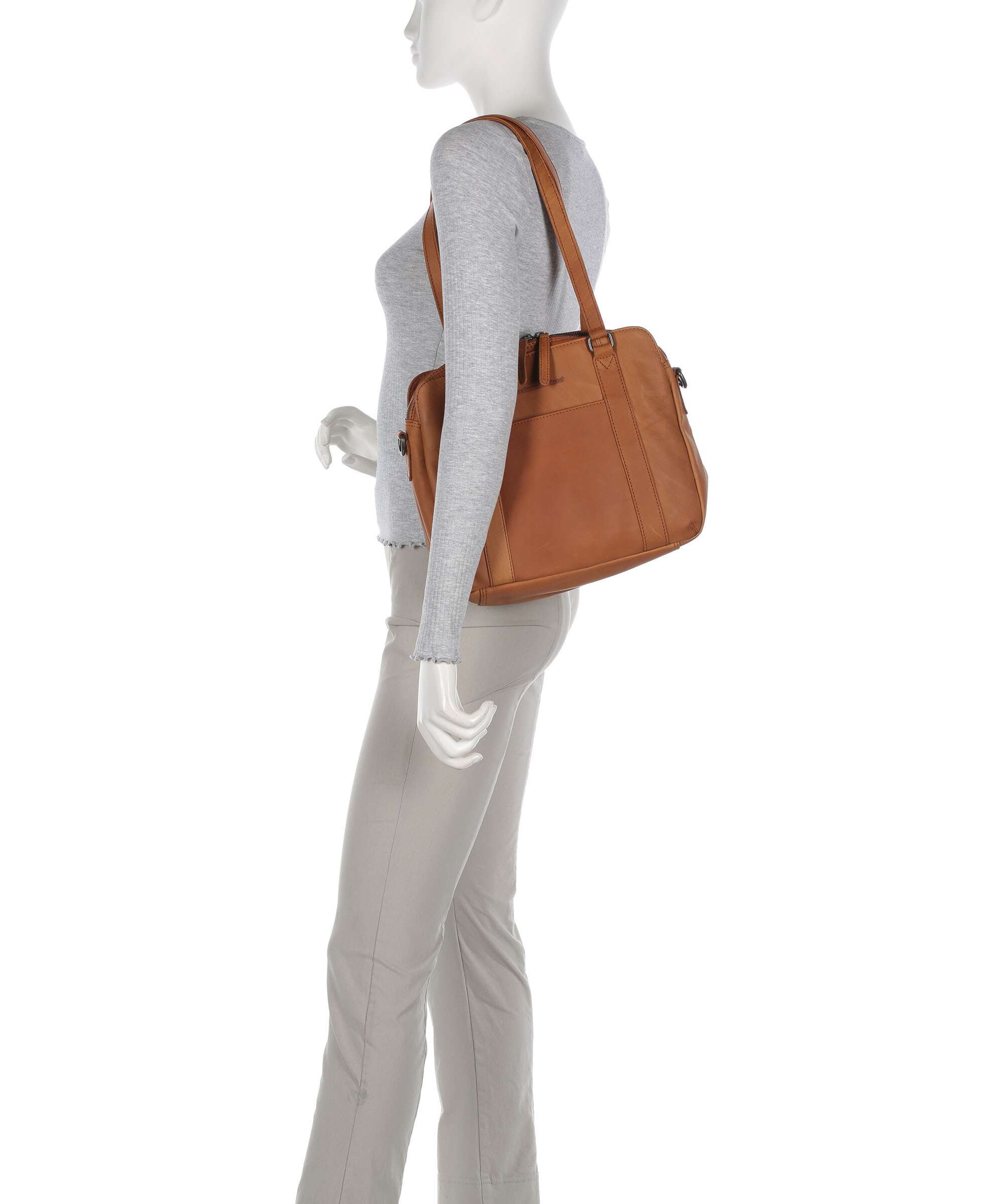The Chesterfield Brand Wax Pull Up Cow Porlezza Shoulder bag cognac