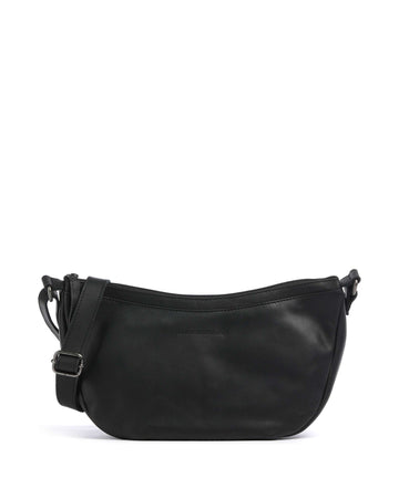 The Chesterfield Brand Cow Wax Pull Up Piemonte Crossbody tas black