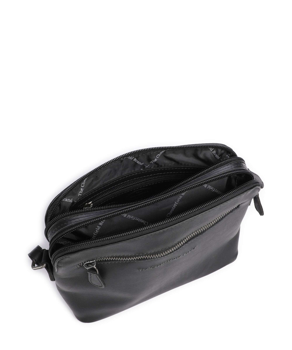 The Chesterfield Brand Cow Wax Pull Up Nebraska Crossbody bag black