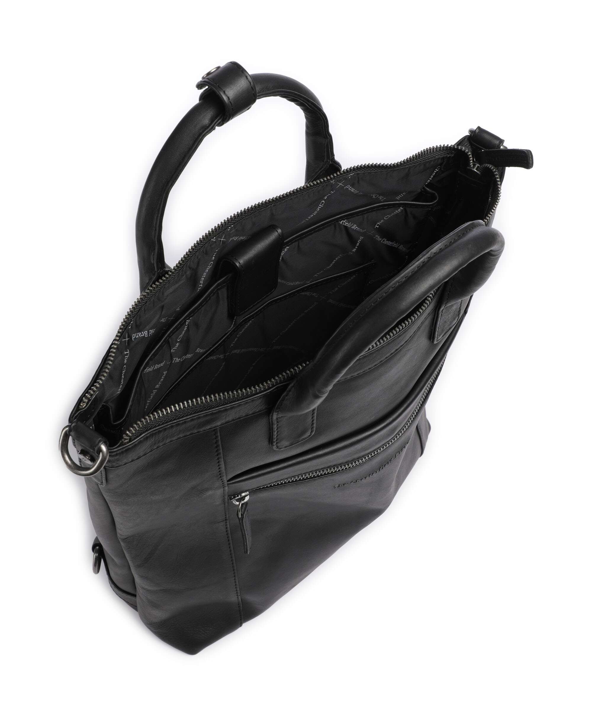The Chesterfield Brand Cow Wax Pull Up Luisa Backpack bag black